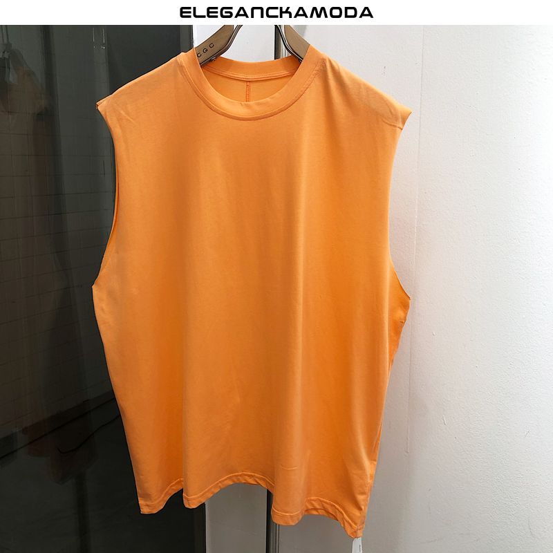 bawełniana kamizelka męska letnia para slim t-shirt oddychająca szara