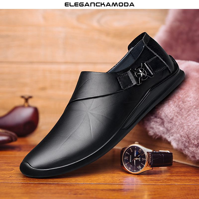 buty męskie monk business casual skórzane buty wyjściowe wygodne do jazdy czarne