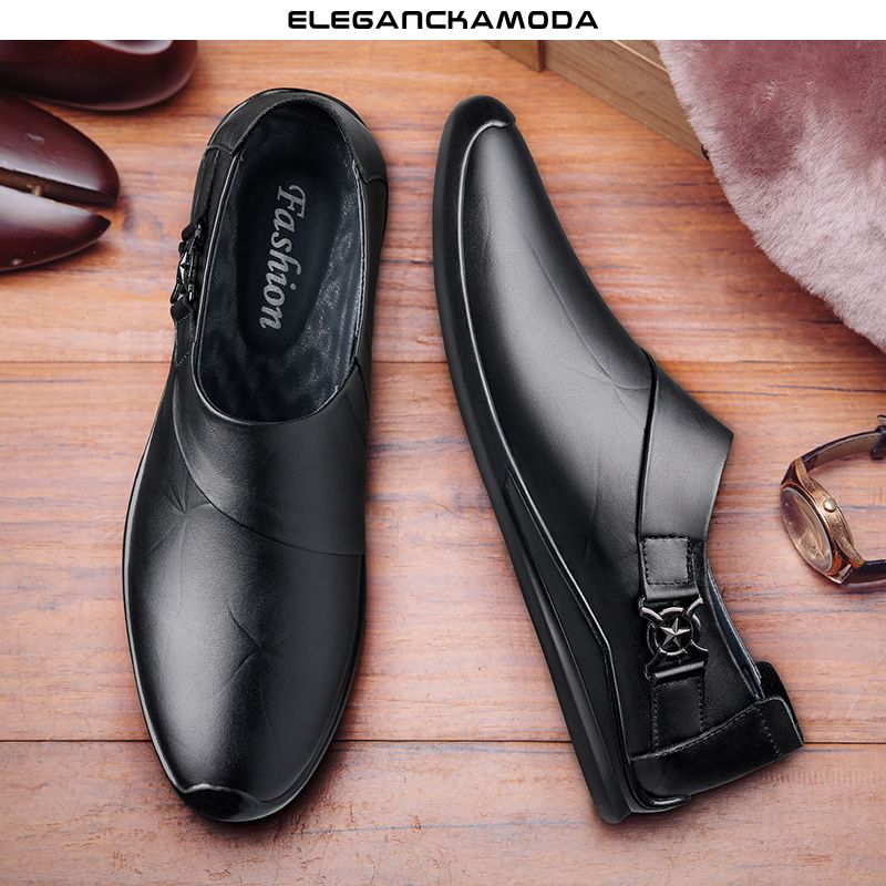 buty męskie monk business casual skórzane buty wyjściowe wygodne do jazdy czarne