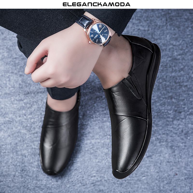 buty męskie monk business casual skórzane buty wyjściowe wygodne do jazdy czarne