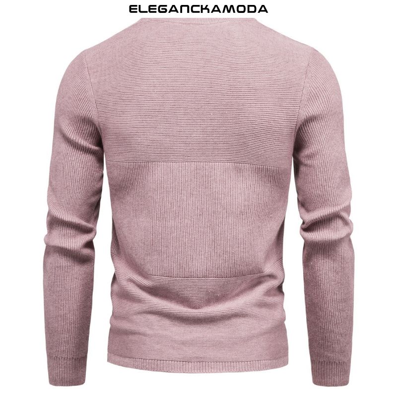 elegancki sweter męski modny miejski sport różowy