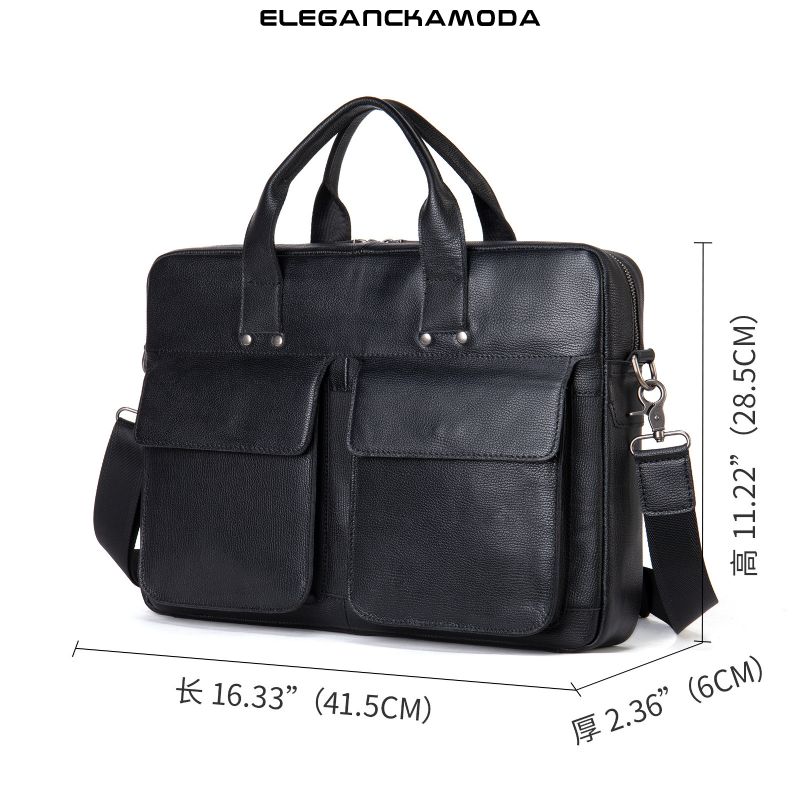 męska biznesowa torba crossbody torba na komputer męska torebka skórzana czarna