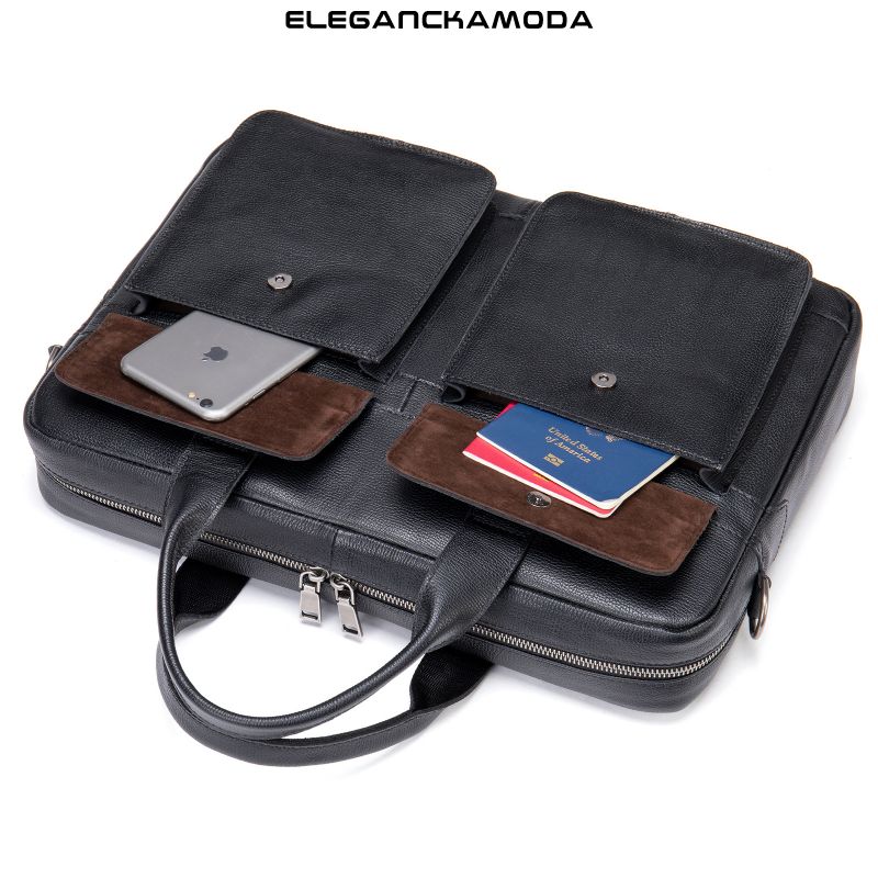 męska biznesowa torba crossbody torba na komputer męska torebka skórzana czarna