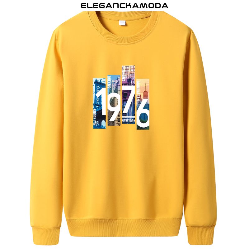 męska bluza z nadrukiem w stylu retro fashion blue