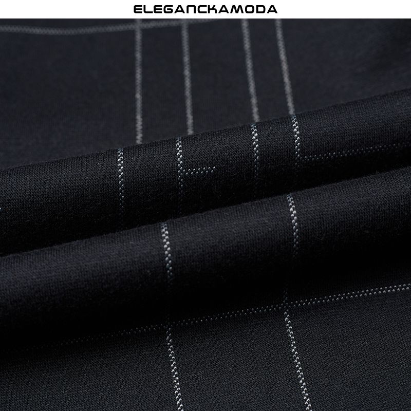 męska marynarka biznesowa slim striped exquisite black