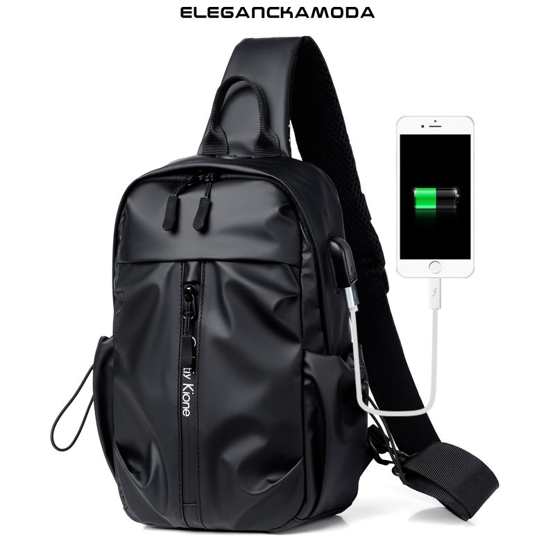 męska torba listonoszka na ramię casual vertical zipper szara