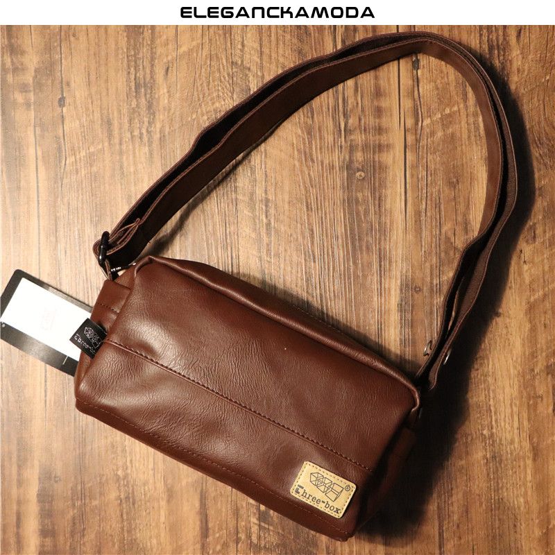 męska torba na ramię mini car stitching crossbody bag czarna