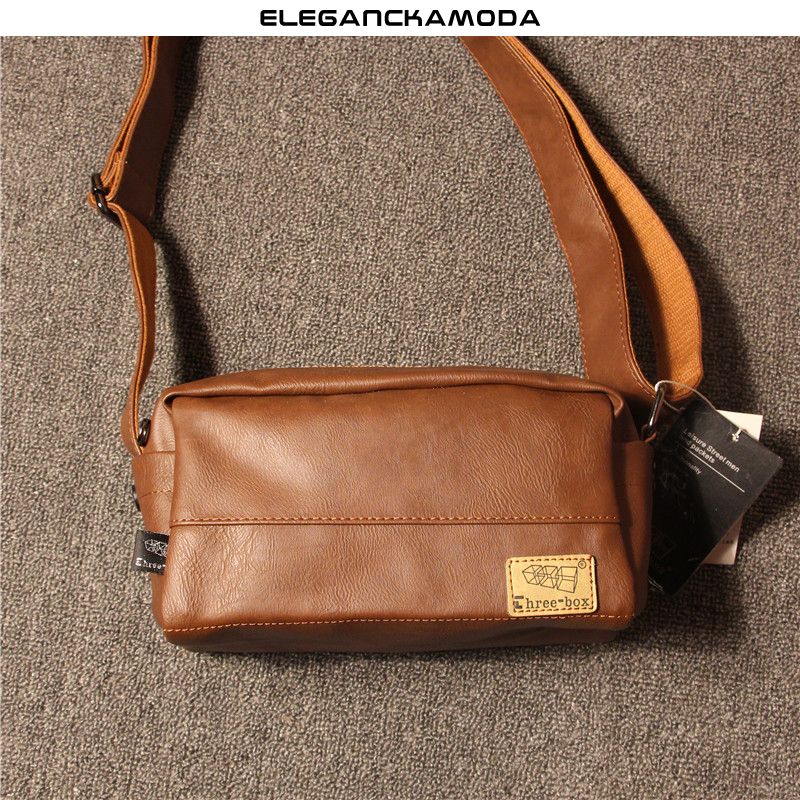 męska torba na ramię mini car stitching crossbody bag czarna