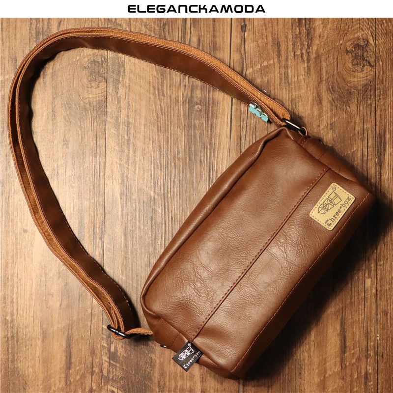 męska torba na ramię mini car stitching crossbody bag czarna