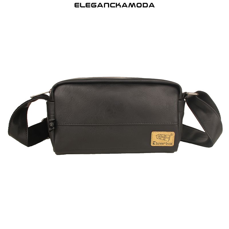 męska torba na ramię mini car stitching crossbody bag czarna