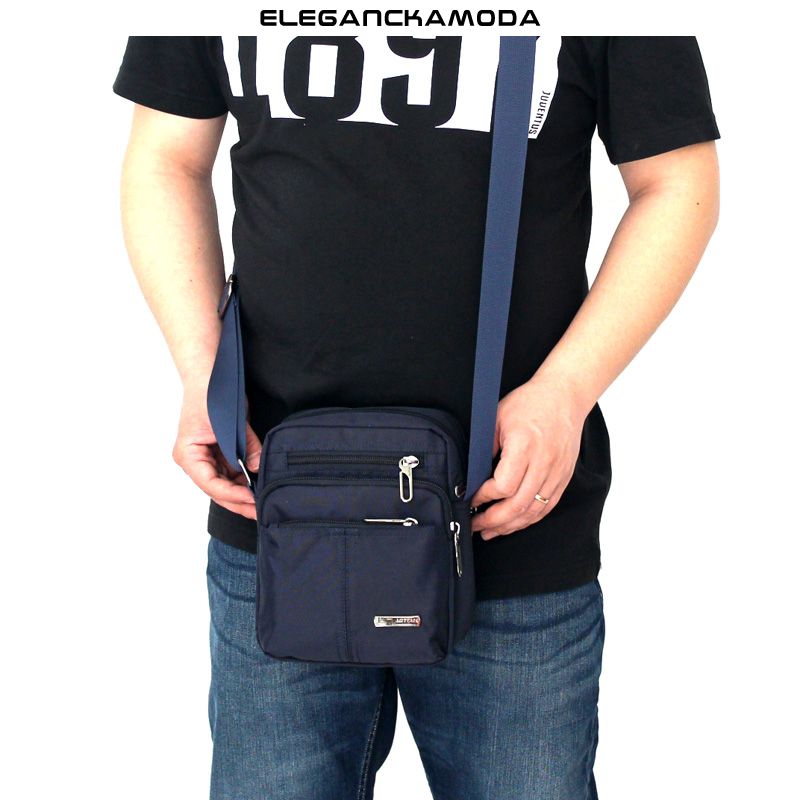 męska torba na ramię oxford cloth messenger bag canvas classic black