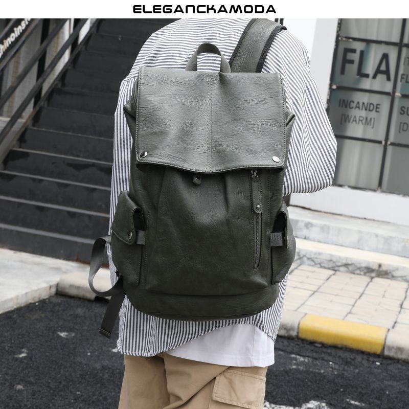 męski plecak casual flip backpack army green