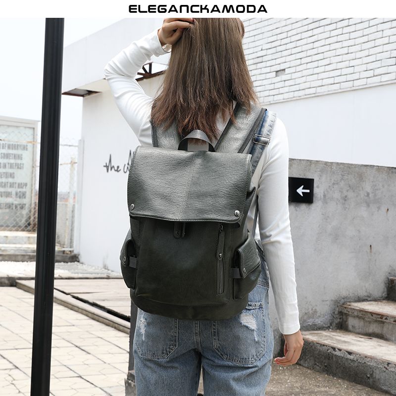 męski plecak casual flip backpack army green