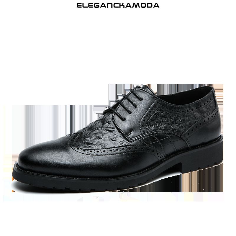 męskie buty brock derby business casual dress shoes duży rozmiar czarny