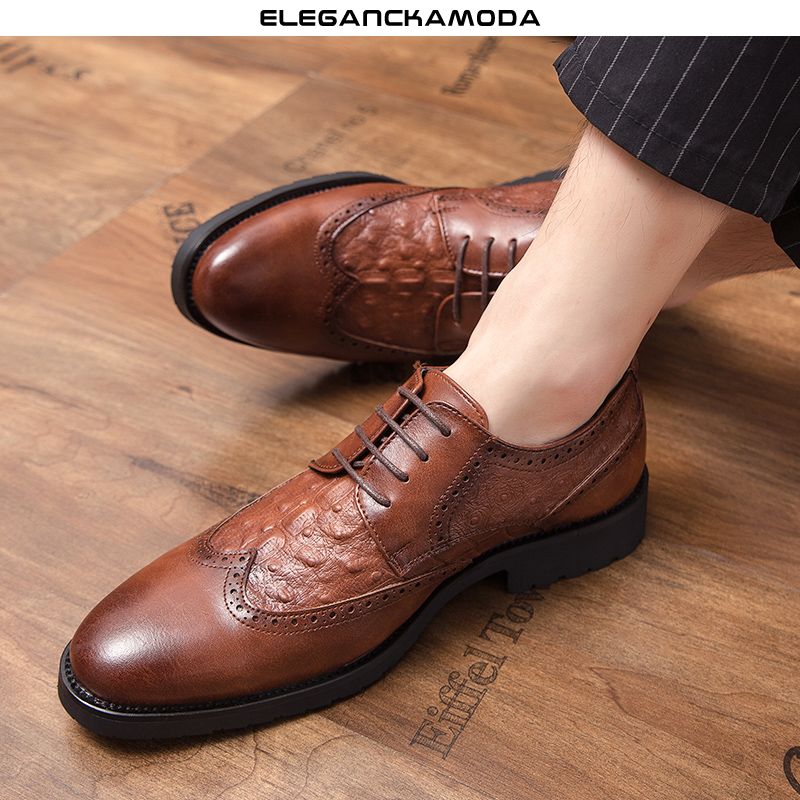 męskie buty brock derby business casual dress shoes duży rozmiar czarny