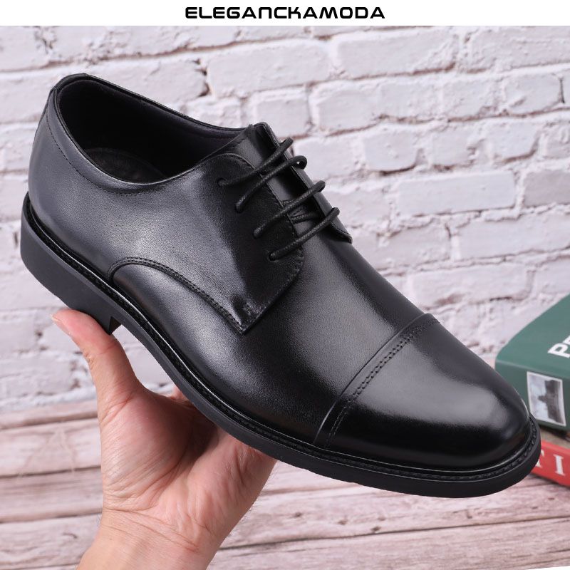 męskie buty derby skórzane modne buty eleganckie czarne