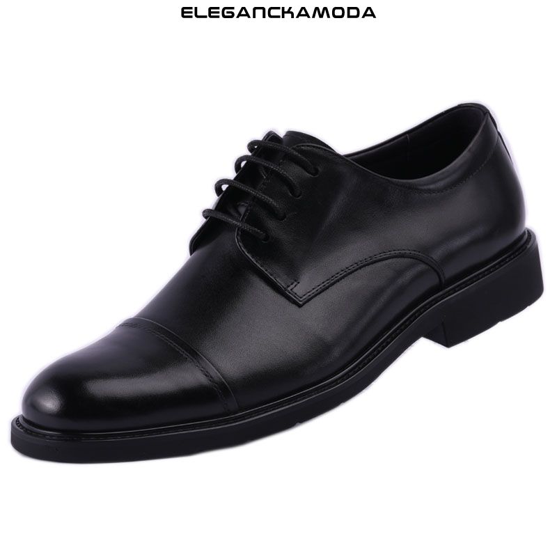 męskie buty derby skórzane modne buty eleganckie czarne