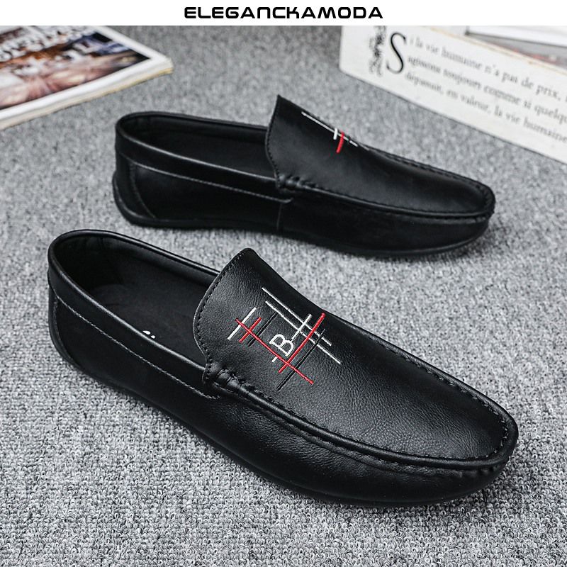 męskie mokasyny personality trend casual loafers grey