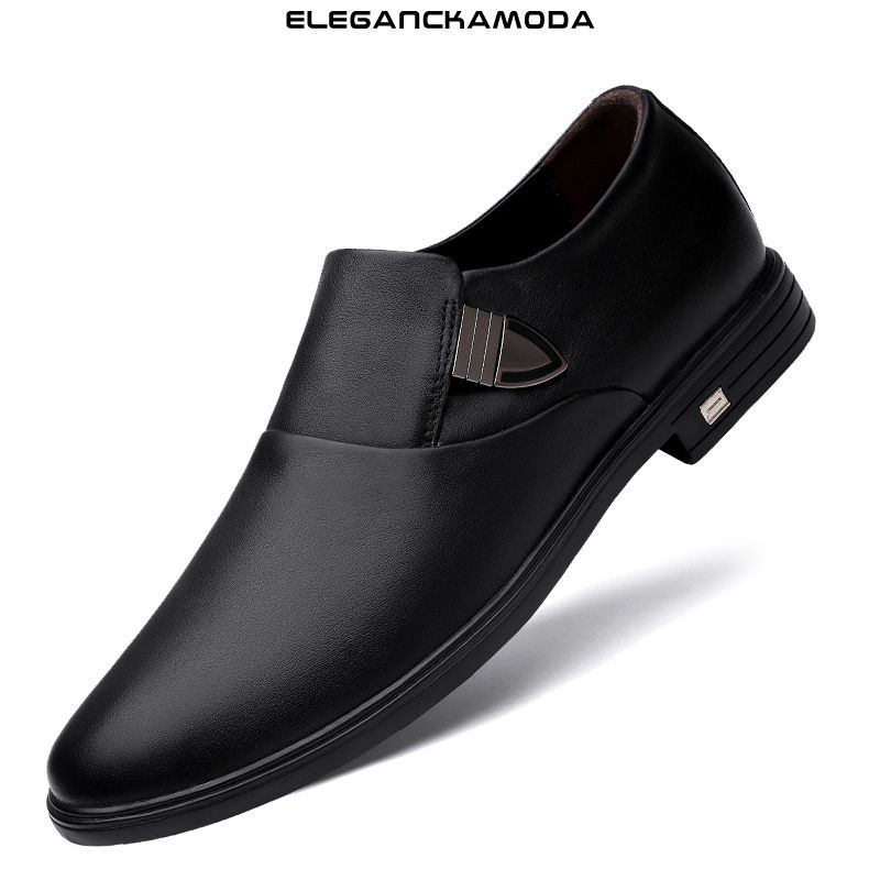 męskie skórzane buty typu monk business casual dress shoes wedding black