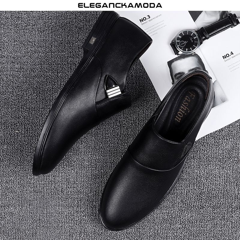 męskie skórzane buty typu monk business casual dress shoes wedding black