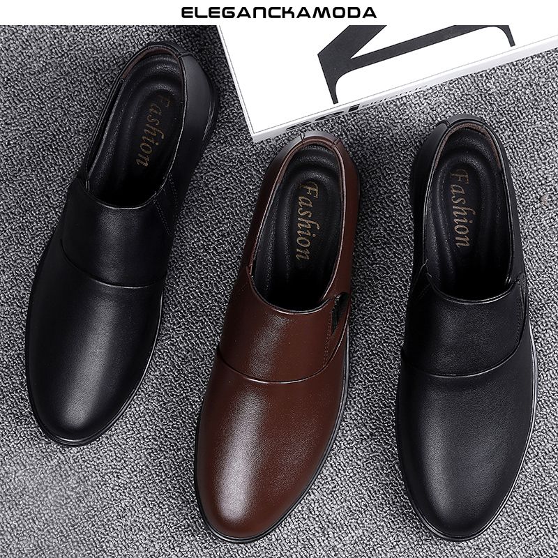 męskie skórzane buty typu monk business casual dress shoes wedding black