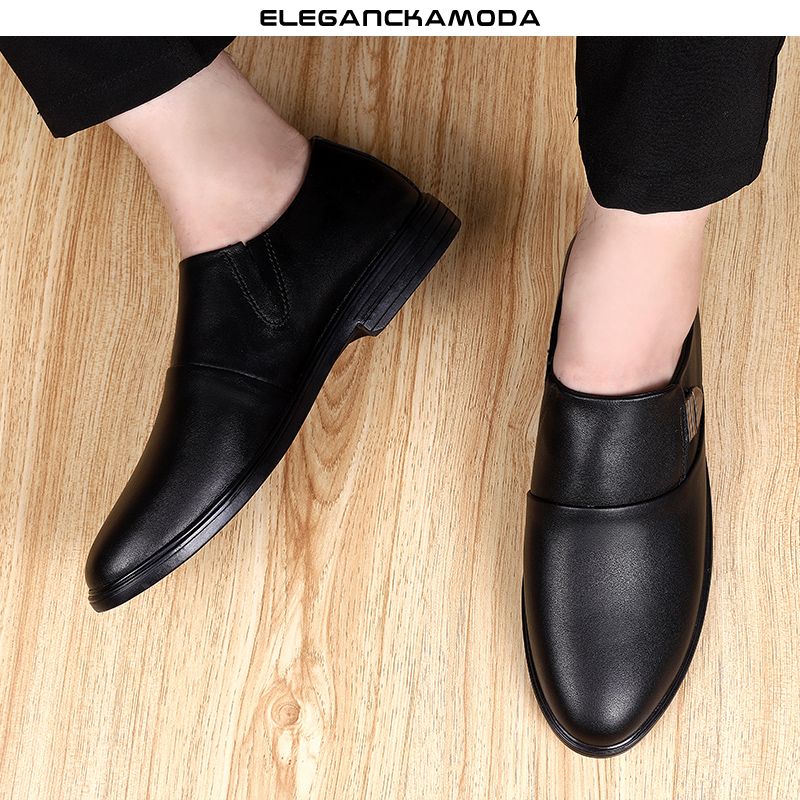 męskie skórzane buty typu monk business casual dress shoes wedding black