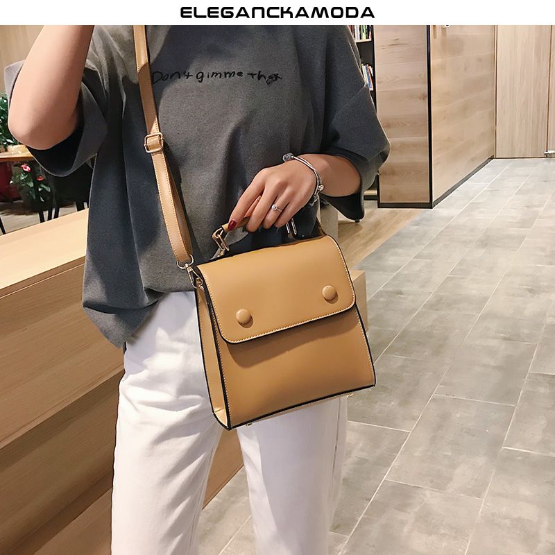 mini plecak damska moda retro listonoszka tornister khaki