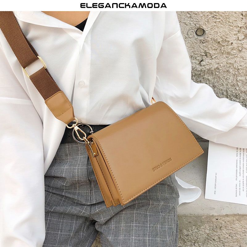 modna damska torba na ramię duża torebka crossbody z klapką w kolorze khaki