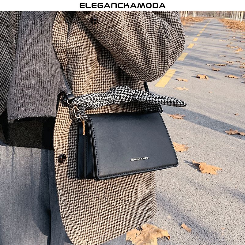 modna damska torebka retro torba na ramię flip brown