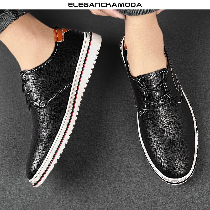 modne męskie buty derby business casual english dress shoes duże rozmiary ciemnoniebieskie