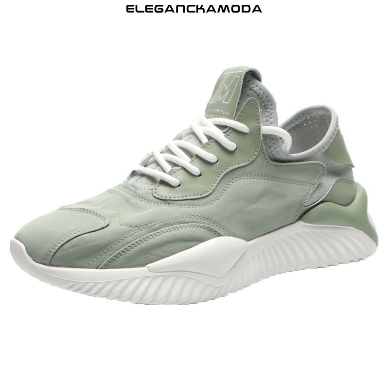 modne męskie buty sportowe outdoor casual shoes lace green