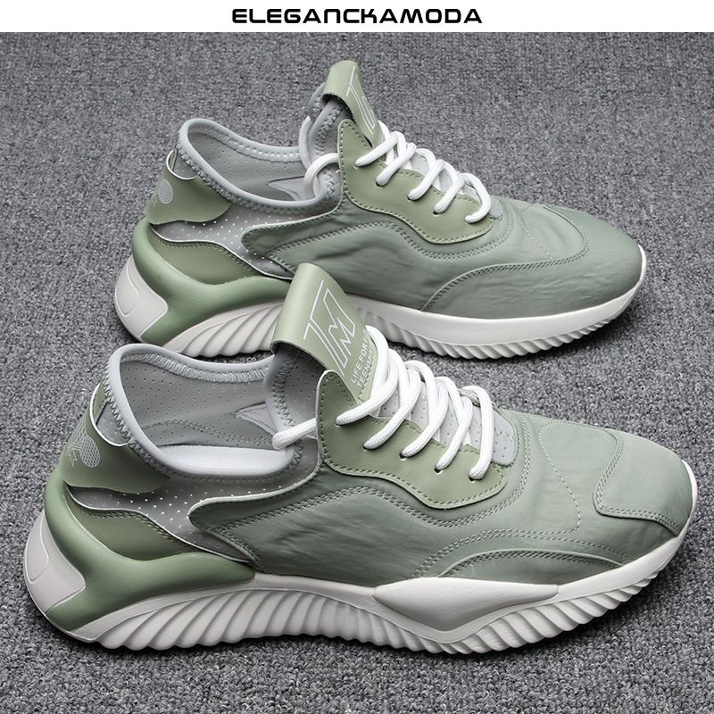 modne męskie buty sportowe outdoor casual shoes lace green