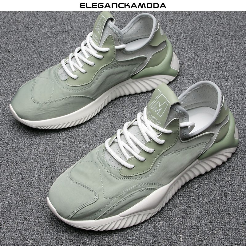 modne męskie buty sportowe outdoor casual shoes lace green