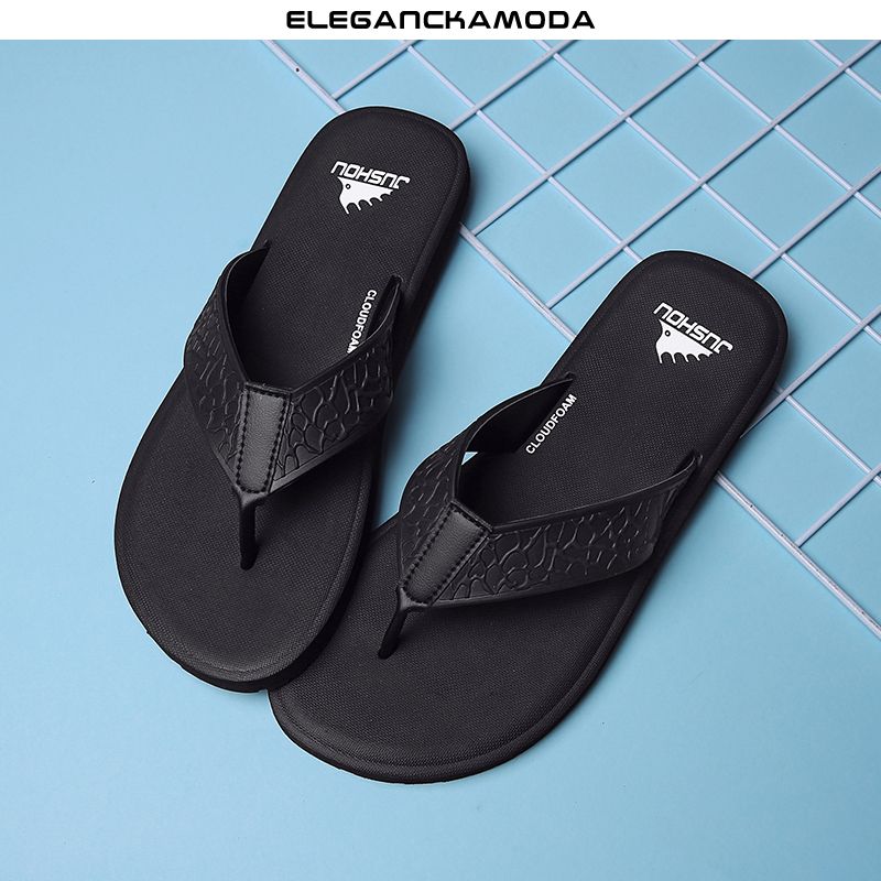 modne męskie japonki outdoor tłoczone codzienne buty plażowe szare