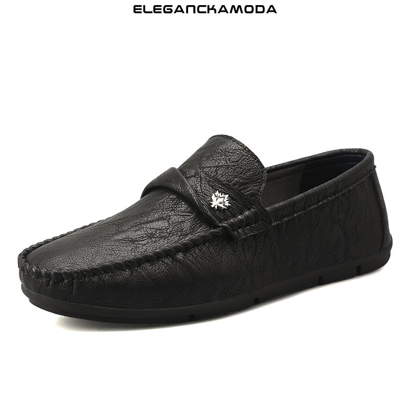 modne męskie mokasyny mokasyny business casual pure color black