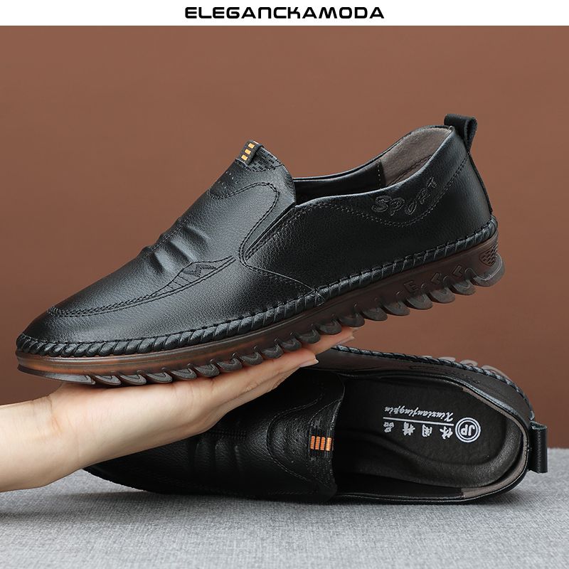 modne męskie mokasyny na cały mecz trend casualowe buty eleganckie czarne