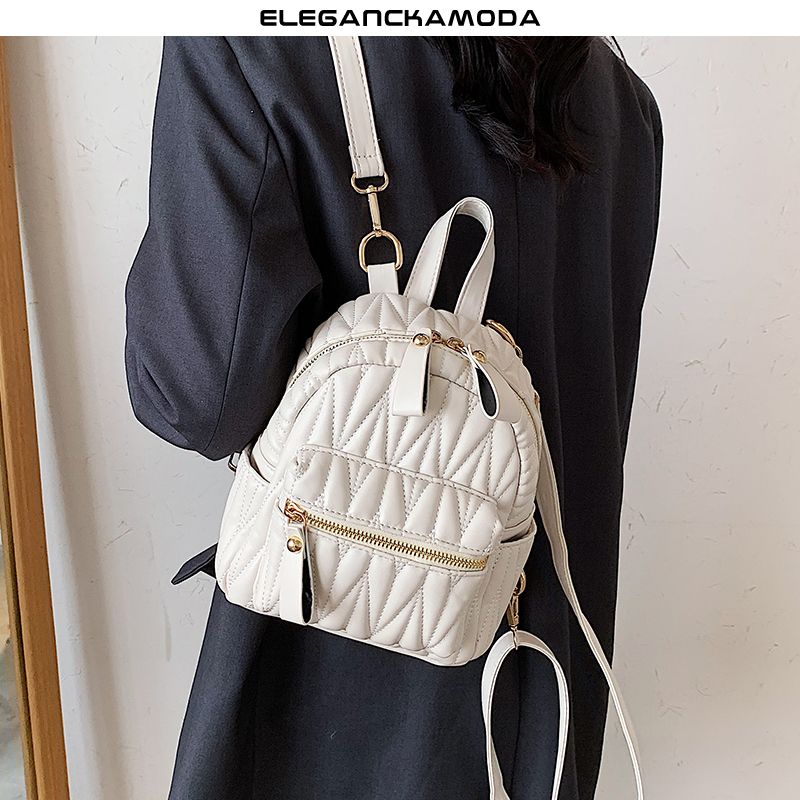 modny mini plecak damska torba listonoszka na jedno ramię wild double zipper seal czarny