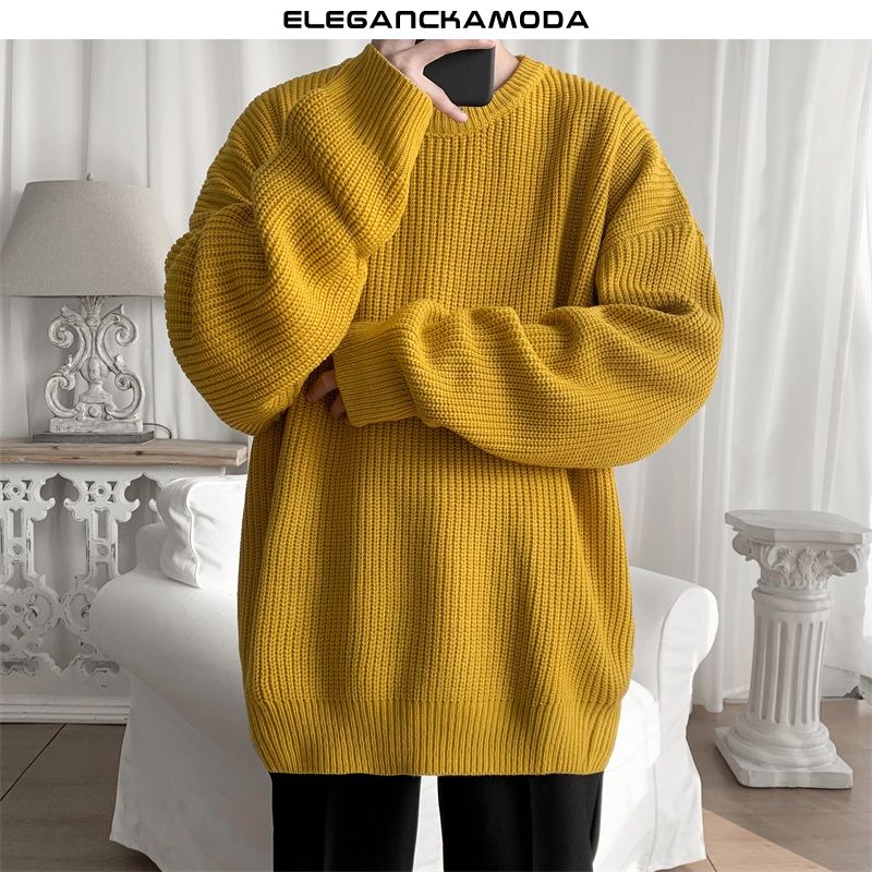 sweter męski w czystych kolorach przystojny szczupły biały