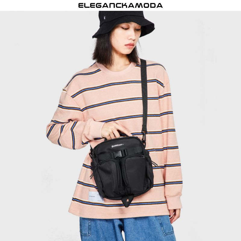 torba crossbody męska torba na ramię na co dzień płócienna torba czarna