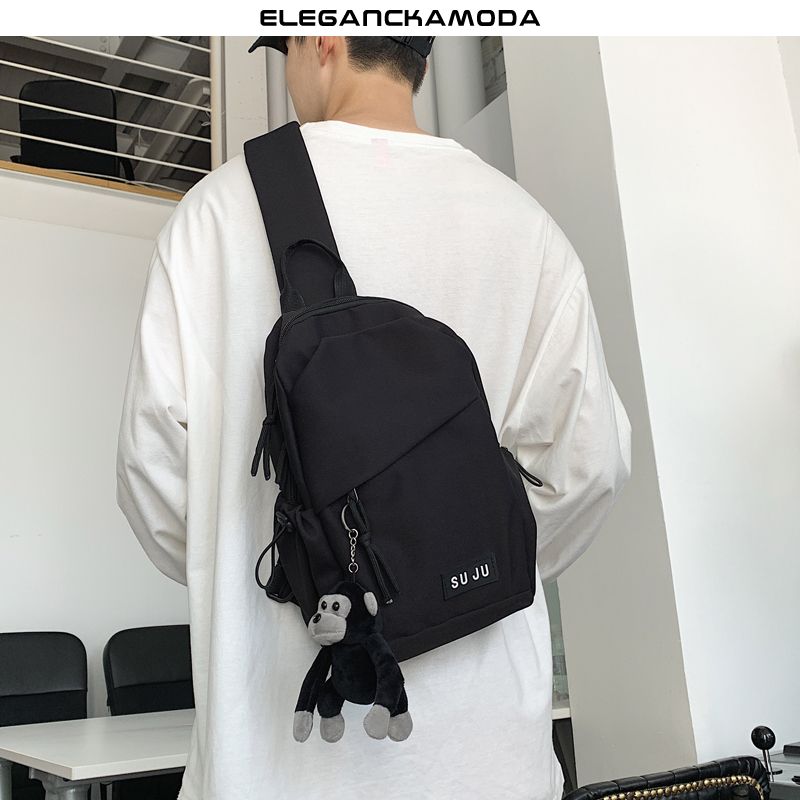 torba crossbody prosta i wszechstronna męska torba na ramię czarna