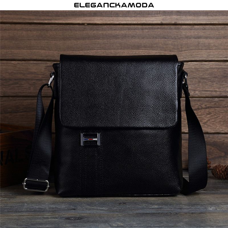 torebka crossbody torba na ramię męska pionowa prosta skóra czarna